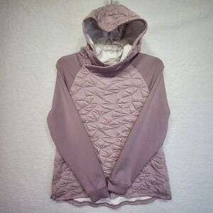 Levelwear Verve Hoodie Women M Gray Pullover Bailey Textured Jacquard Knit